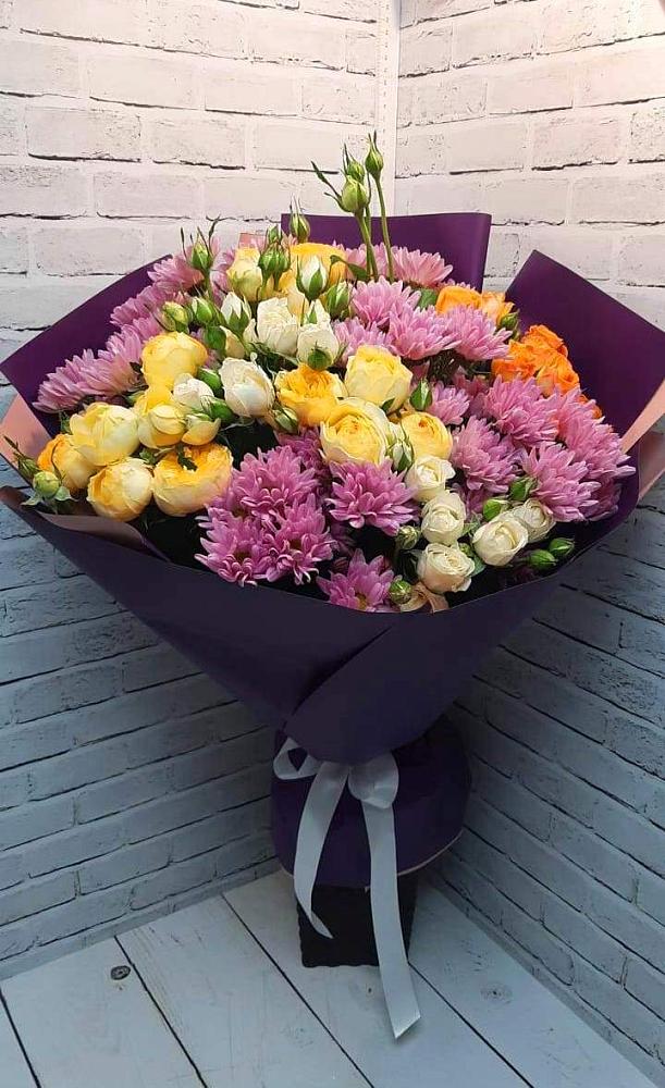 Букет цветов из: Хризантемы и Розы в Табунах