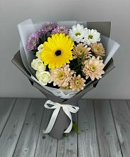 Букет цветов из:  Розы, Герберы и Хризантемы в Табунах