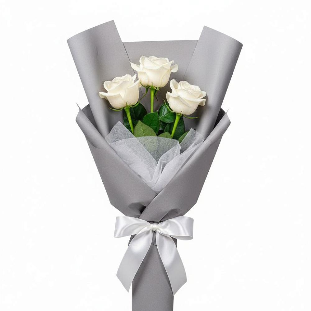 Букет 3 белые розы в Табунах