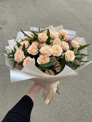 Букет Кремовые розы Латте в Табунах