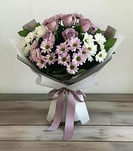 Букет цветов из:  Хризантемы и Розы #REPLACE_PRED# Табунах