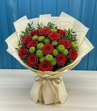 Букет цветов из:  Розы и Хризантемы #REPLACE_PRED# Табунах