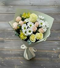 Букет цветов из:  Альстромерии, Розы и Хризантемы в Табунах